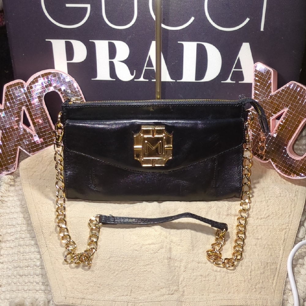Monet Black Clutch with Gold Chain NWOT NOW ONLY $35 WOW